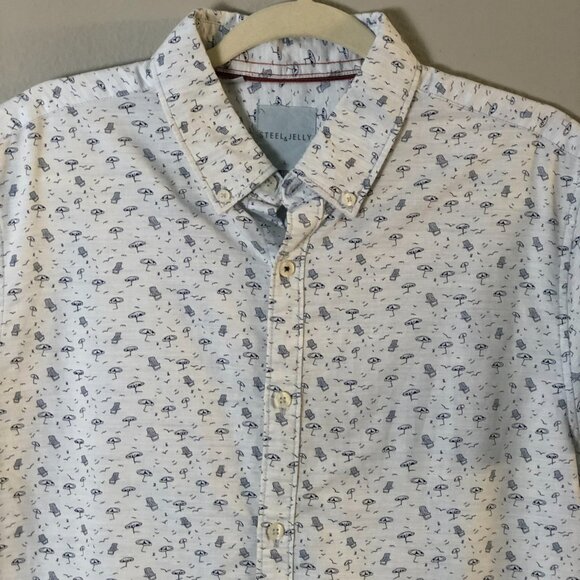 Steel & Jelly Beach Umbrellas Sand Chairs Short Sleeve Shirt - Picture 5 of 11